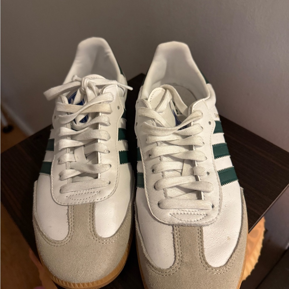 White and Green Sneakers